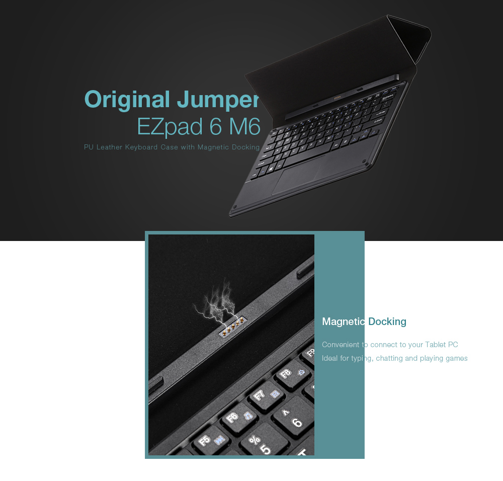 Original Jumper EZpad 6 M6 Keyboard Protective Case Magnetic Docking PU Leather